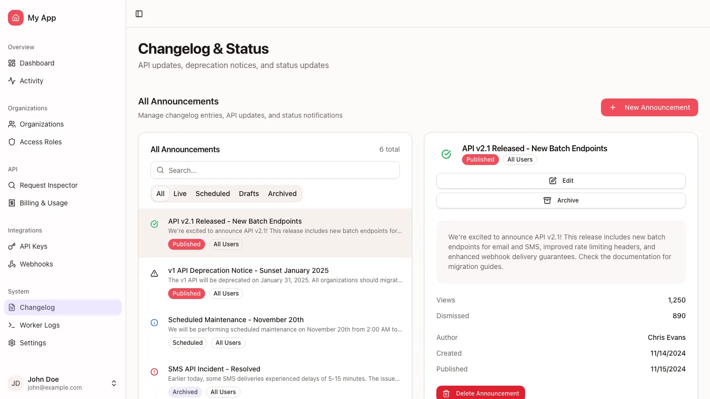 Preview of changelog
