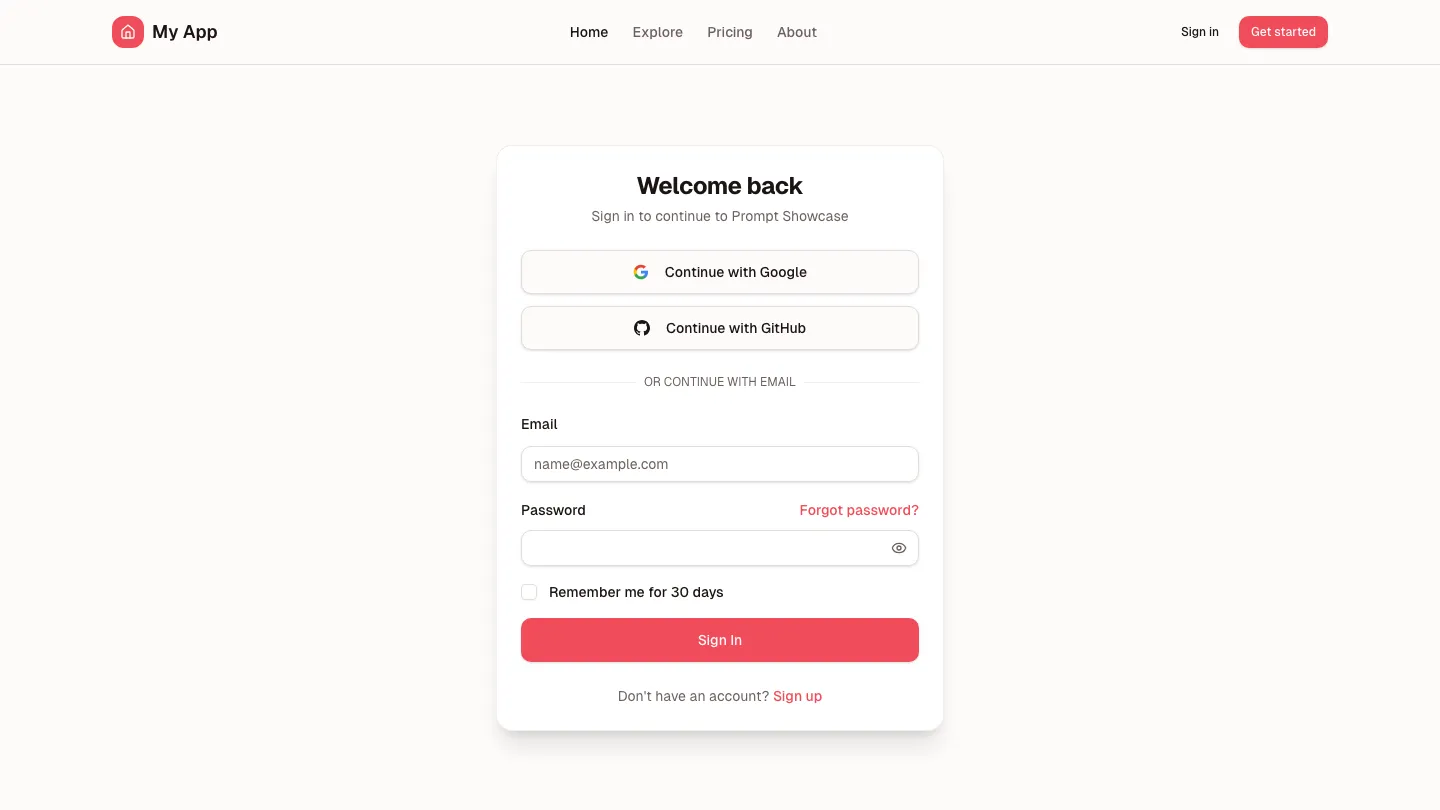 Sign In preview